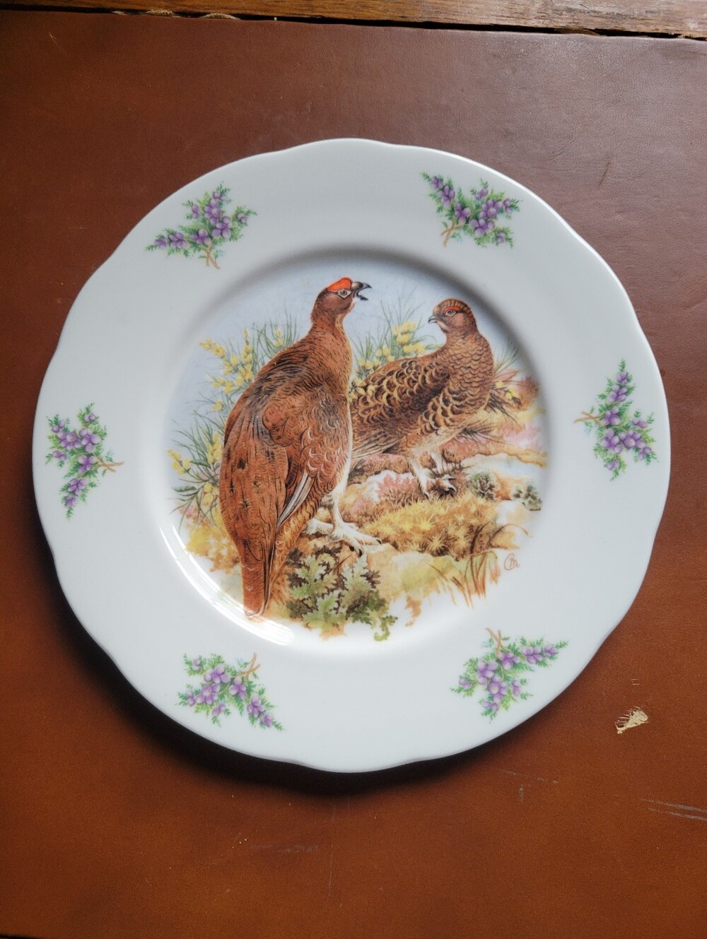 Luckenbooth Collector Plate Red Grouse Bone China